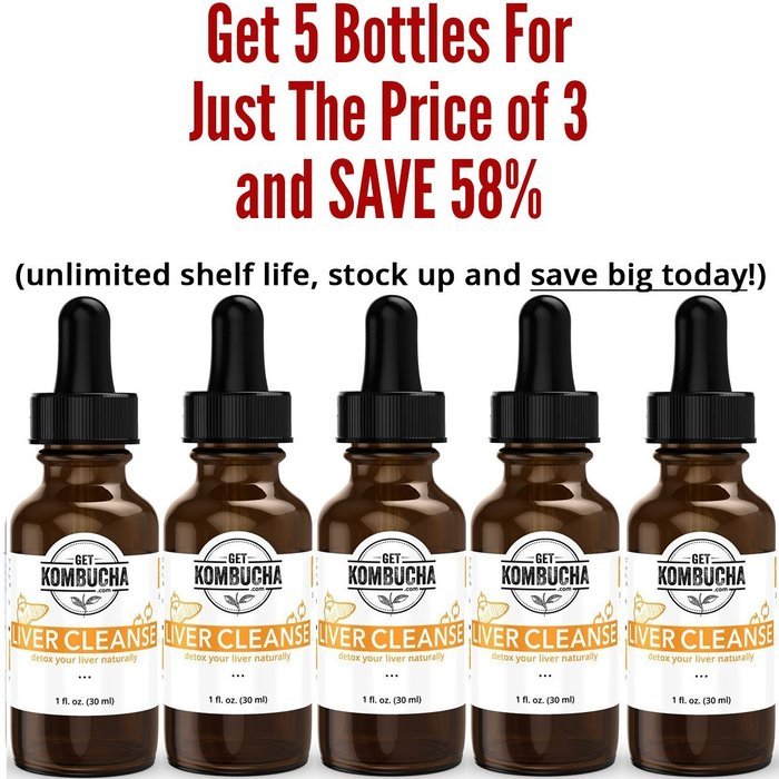 Kombucha Liver Cleanse Tea Liquid Tonic - Liver Detox Cleansing Herbs, Extracted From Organic Kombucha Tea Concentrate... N7