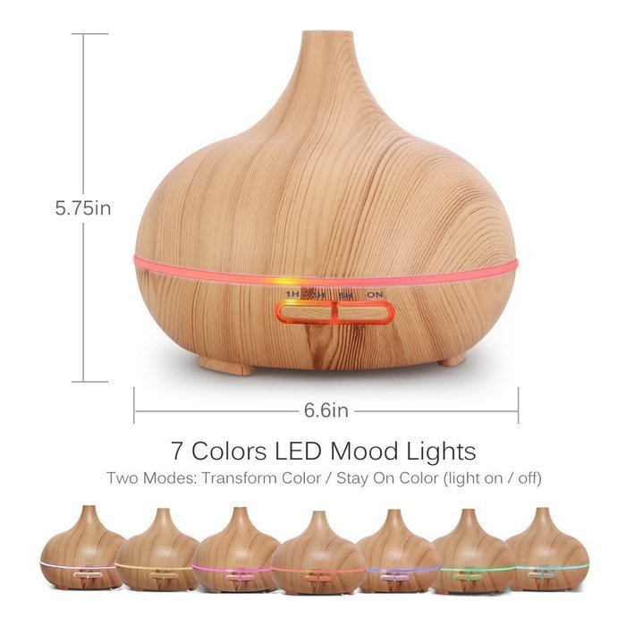 JUNCHI Ultrasonic Essential Oil Diffuser - Humidifier with LED Lights, Compact Size, Silent Operation and Easy-Travel... N10