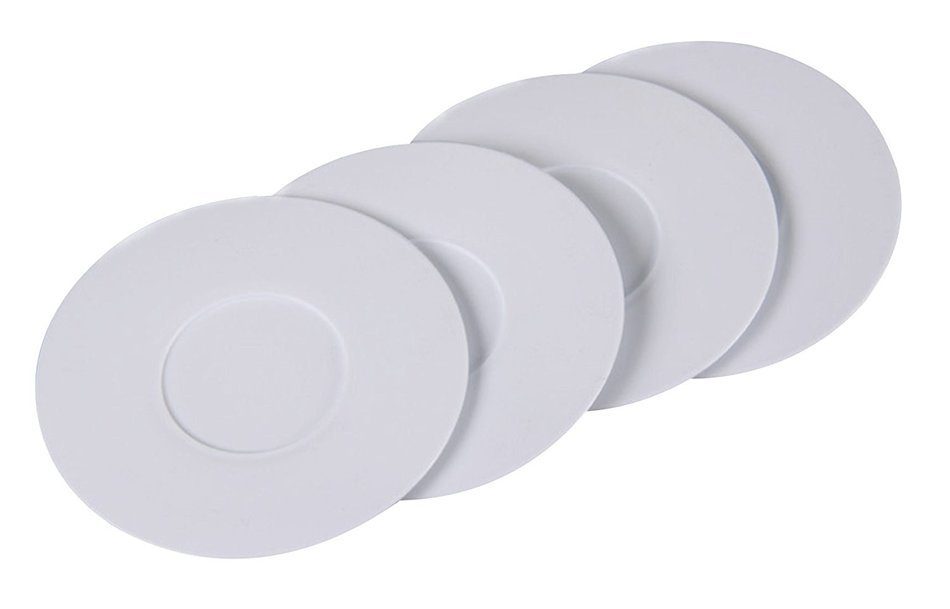 PNBB Silicone 4 Pcs Baking Cups with 4 Pcs Saurces Set of 8 White N2