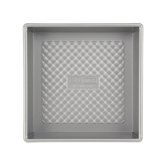 Premium Cake Boss 3 Piece Silver Non Stick Square Baking Pan and Kitchen Tools Set N2