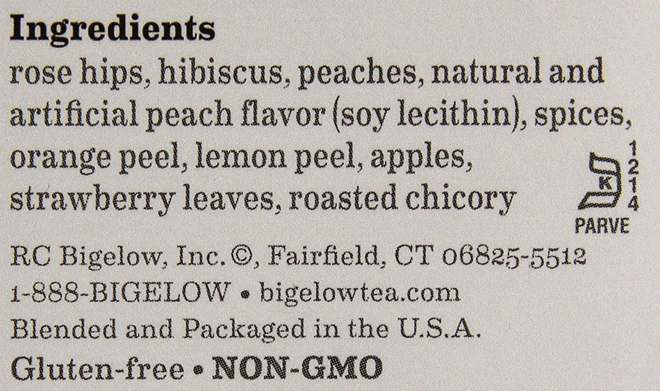 Bigelow Perfect Peach Tea Bags, 20 ct N7