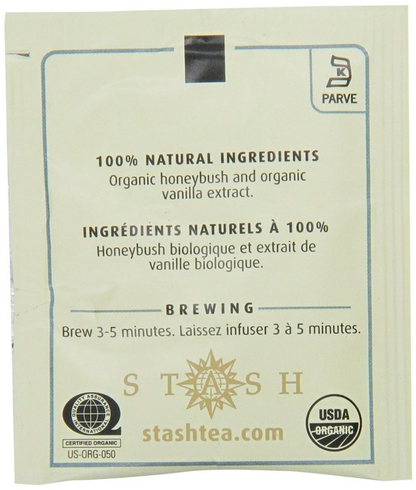 Stash Tea Organic Herbal Tea Bags in Foil, Vanilla Honeybush, 100 Count N3