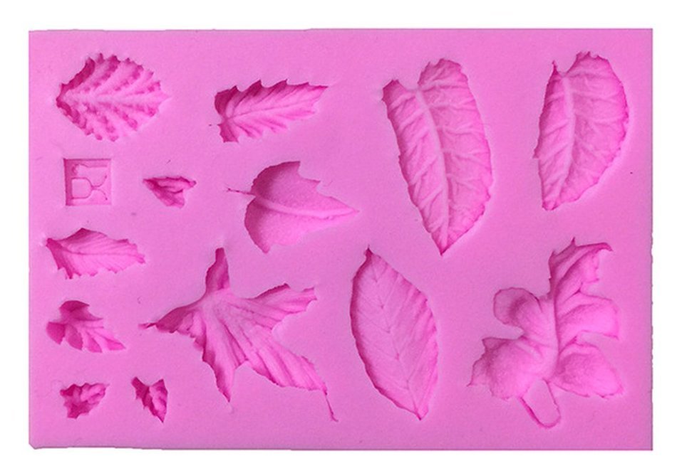 BleuMoo Leaves Shaped Silicone Fondant Mould Cake Decor Baking Icing Sugarcraft Mold
