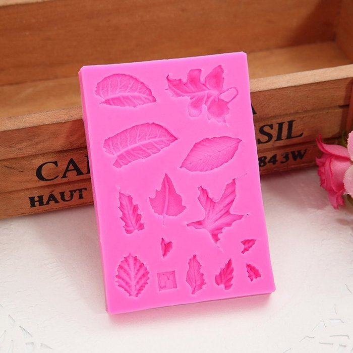 BleuMoo Leaves Shaped Silicone Fondant Mould Cake Decor Baking Icing Sugarcraft Mold N4