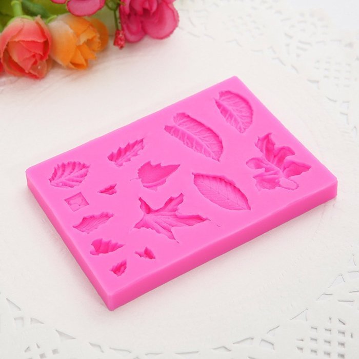 BleuMoo Leaves Shaped Silicone Fondant Mould Cake Decor Baking Icing Sugarcraft Mold N5
