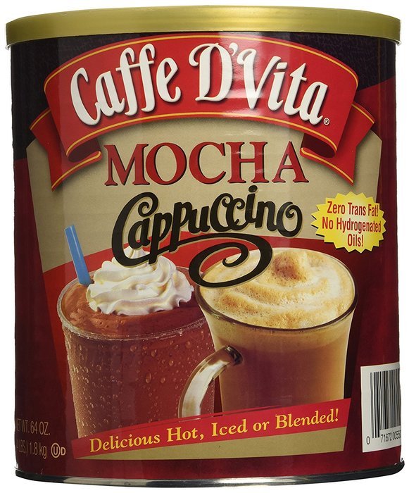 Caffe D'Vita Mocha Cappuccino Hot or Cold Cappuccino Mix 64 Oz