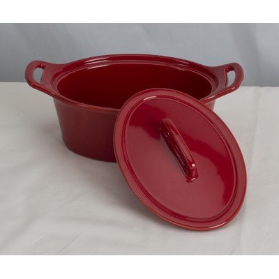 Oval Casserole Color: Red, Size: Large