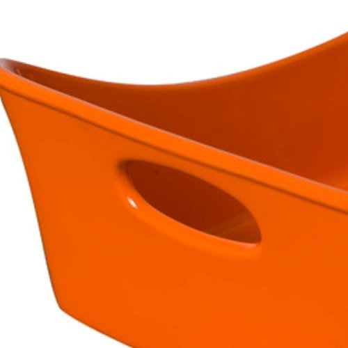 Rachael Ray Stoneware 9"-by-9" Square Bubble and Brown Baker, Red N3