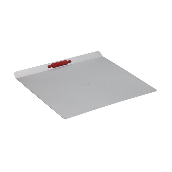 Cake Boss Deluxe Nonstick Bakeware 14-Inch by 16-Inch Insulated Cookie Pan, Gray with Red Silicone Grips
