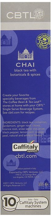 CBTL Chai Tea Capsules By The Coffee Bean & Tea Leaf, 10-Count Box N6