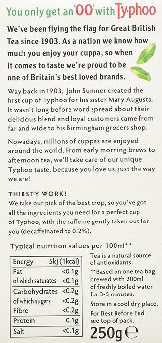 Typhoo Tea DECAF, 80-count by Typhoo [Foods] N2