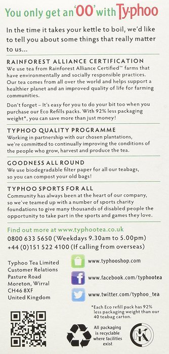 Typhoo Tea DECAF, 80-count by Typhoo [Foods] N4
