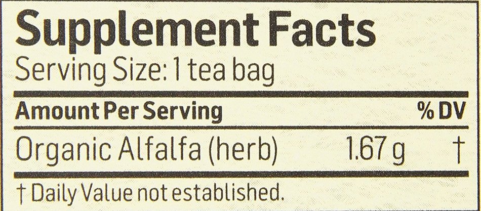 Alvita Organic Alfalfa Herbal Tea Bags, 24 Count N5