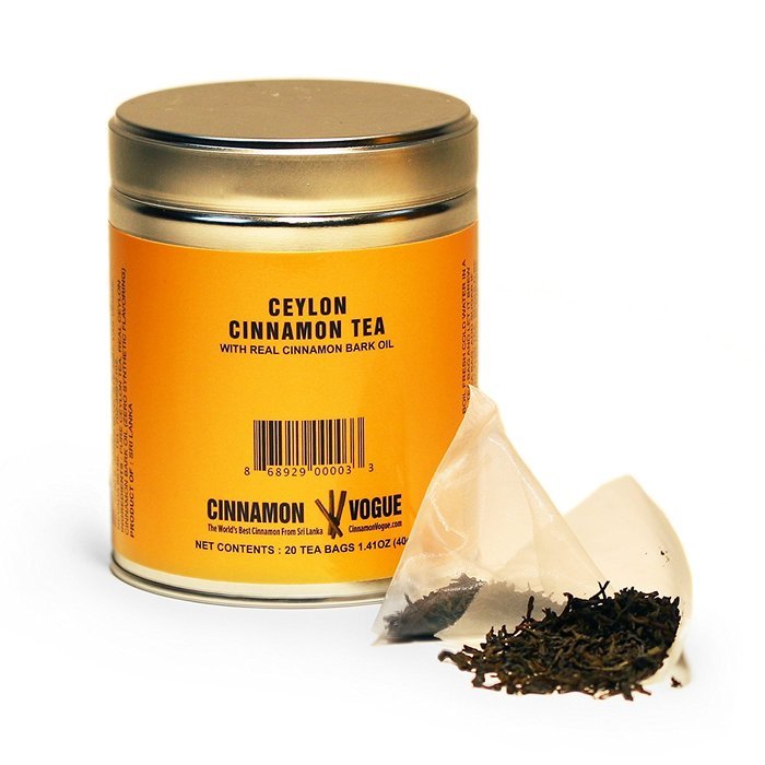 Cinnamon Tea - 100% Real Cinnamon, Premium Ceylon Tea, Zero Flavoring, 20 T/Bag Can
