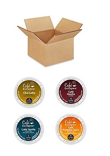 20 Count - Cafe Escape Variety K Cup For Keurig K-Cup Brewers - Cafe Caramel, Cafe Vanilla, Cafe Mocha, Chai Latte... N2
