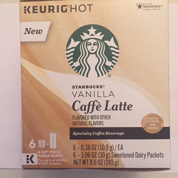Starbucks - K Cups 6 ct - Vanilla Caffe' Latte - ( Pack of 2 )