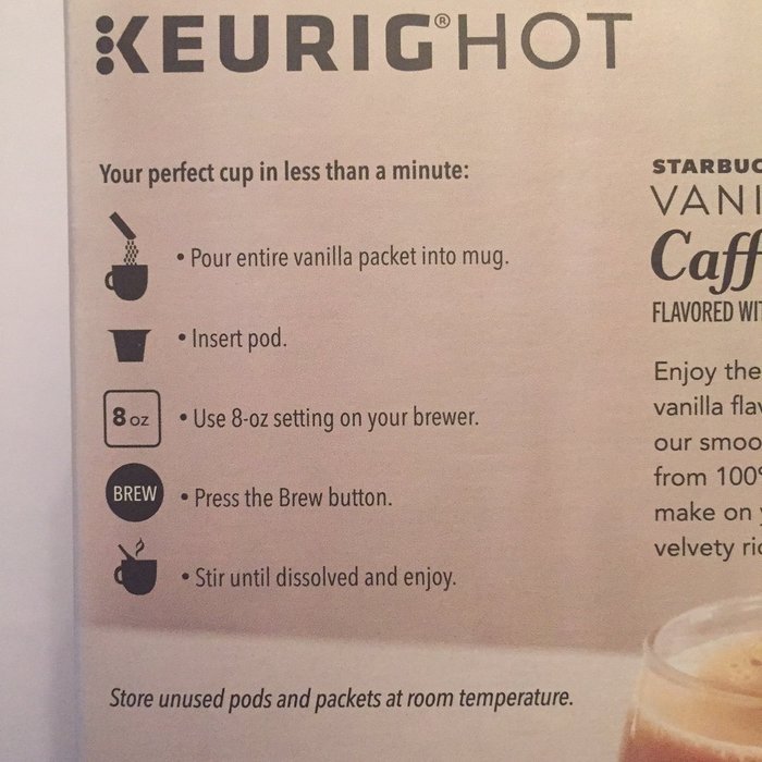 Starbucks - K Cups 6 ct - Vanilla Caffe' Latte - ( Pack of 2 ) N4