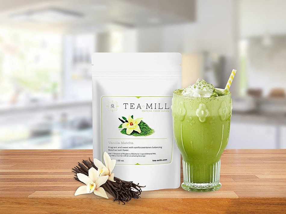 Tea-Mill Matcha Organic Japanese Green Tea Powder (100% USDA and JAS Certified), Blueberry N16