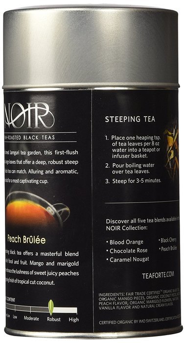 Tea Forte Noir BLOOD ORANGE Organic Loose Leaf Black Tea, 2.82 Ounce Tea Tin N4
