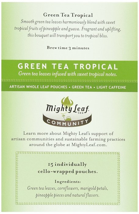 Mighty Leaf, Green tea Tropical, Tea Bags, 15 ct N2