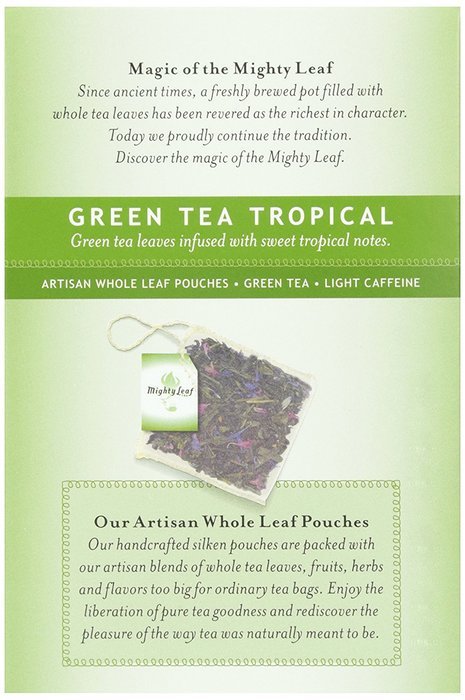 Mighty Leaf, Green tea Tropical, Tea Bags, 15 ct N3