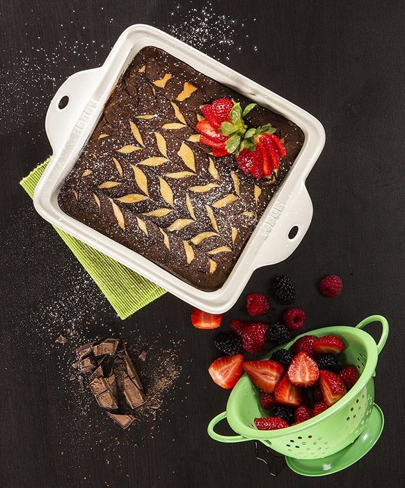 Lodge STW8SQ43 Stoneware Baking Dish, 8" x 8", Red N2