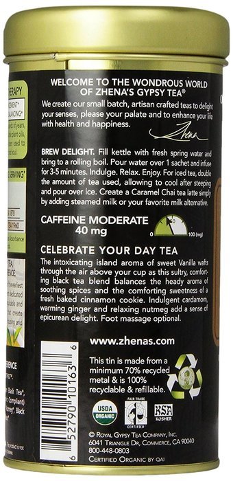 Zhena's Gypsy Chai Black Tea, Vanilla, 22 Count N2