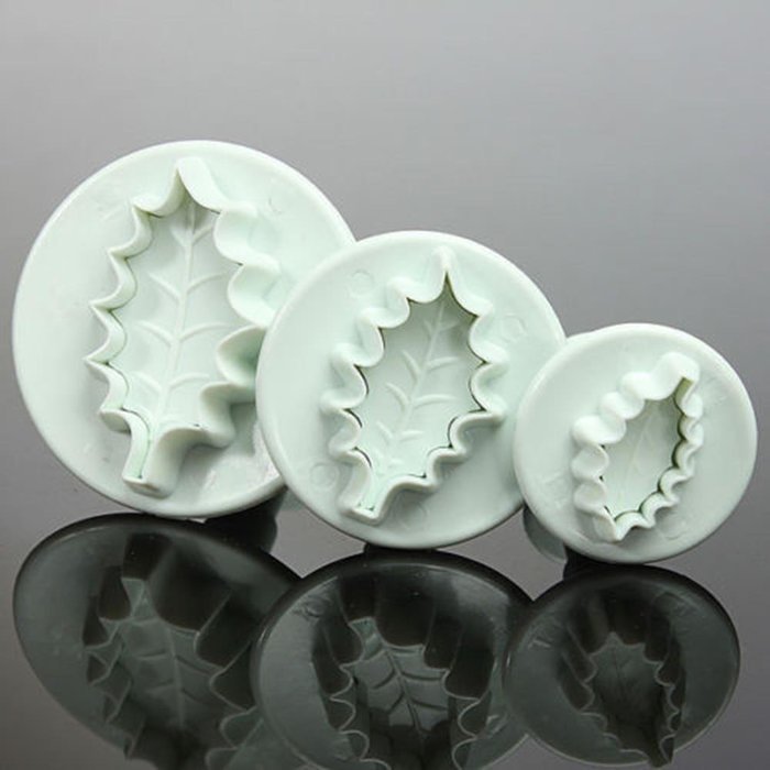 Cake & Cookie Cutters 3X Christmas Holly Leaf Cake Cookie Cutter Sugarcraft Decorating Mold N2