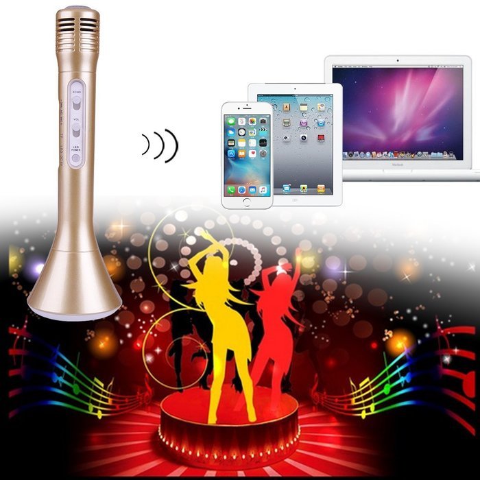 INHDBOX Mobile Wireless Microphone-Colorful Music Light ,Wireless Bluetooth Karaoke Player Microphone Speaker... N7