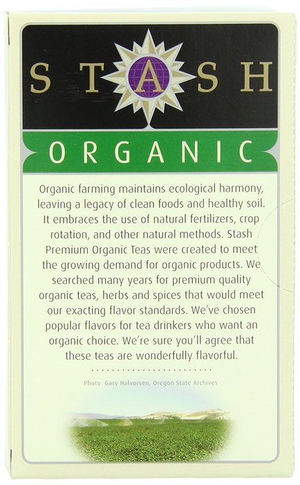 Stash Tea Organic Earl Grey Black and Green Tea, 18 Count Tea Bags in Foil (Pack of 6) N9