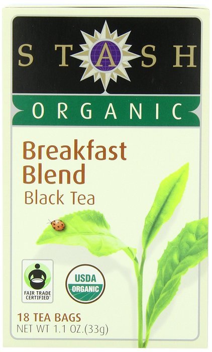 Stash Tea Organic Earl Grey Black and Green Tea, 18 Count Tea Bags in Foil (Pack of 6) N14