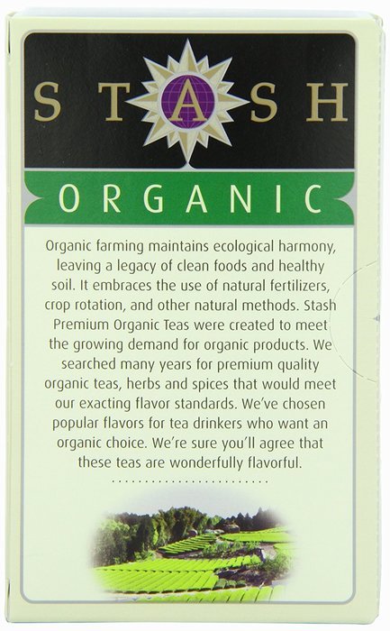 Stash Tea Organic Earl Grey Black and Green Tea, 18 Count Tea Bags in Foil (Pack of 6) N20