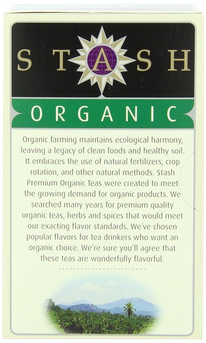 Stash Tea Organic Earl Grey Black and Green Tea, 18 Count Tea Bags in Foil (Pack of 6) N36
