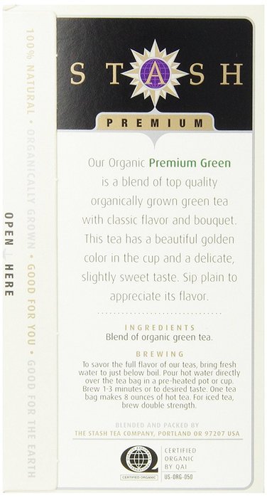 Stash Tea Organic Earl Grey Black and Green Tea, 18 Count Tea Bags in Foil (Pack of 6) N42
