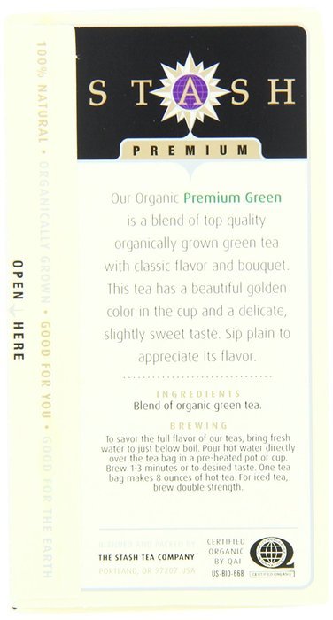 Stash Tea Organic Earl Grey Black and Green Tea, 18 Count Tea Bags in Foil (Pack of 6) N46