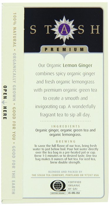 Stash Tea Organic Earl Grey Black and Green Tea, 18 Count Tea Bags in Foil (Pack of 6) N51