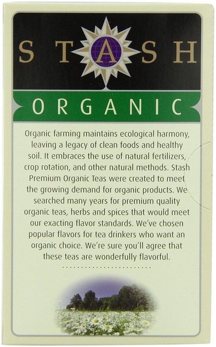 Stash Tea Organic Earl Grey Black and Green Tea, 18 Count Tea Bags in Foil (Pack of 6) N55