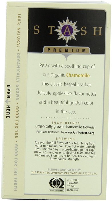 Stash Tea Organic Earl Grey Black and Green Tea, 18 Count Tea Bags in Foil (Pack of 6) N56