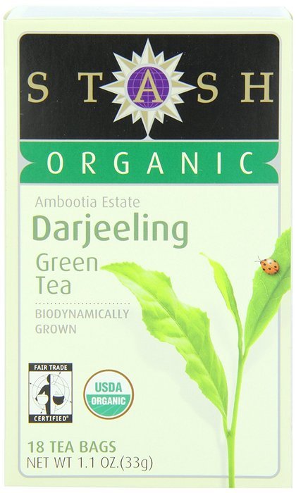 Stash Tea Organic Earl Grey Black and Green Tea, 18 Count Tea Bags in Foil (Pack of 6) N65