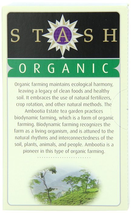 Stash Tea Organic Earl Grey Black and Green Tea, 18 Count Tea Bags in Foil (Pack of 6) N67