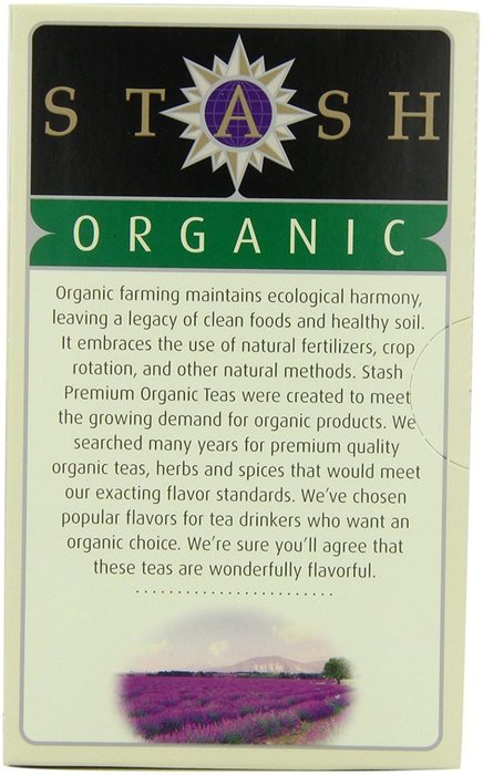 Stash Tea Organic Earl Grey Black and Green Tea, 18 Count Tea Bags in Foil (Pack of 6) N73