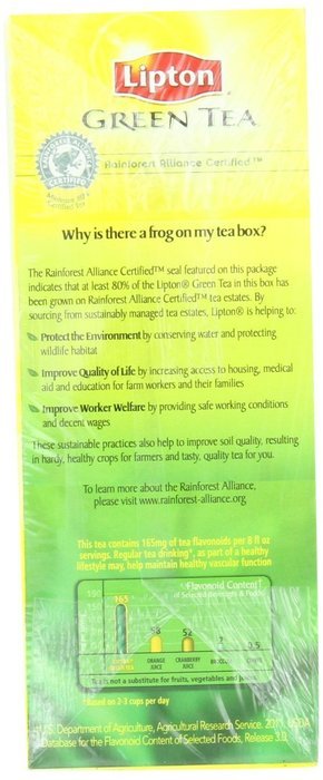 Lipton Green Tea, 100 Percent Natural 100 ct N4