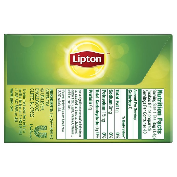 Lipton Green Tea, 100 Percent Natural 100 ct N53