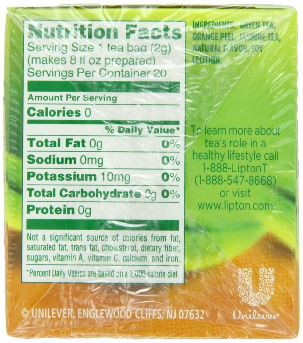 Lipton Green Tea, 100 Percent Natural 100 ct N85