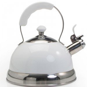 Tea Kettle - Whistling - 2&frac12; qt - SS/White