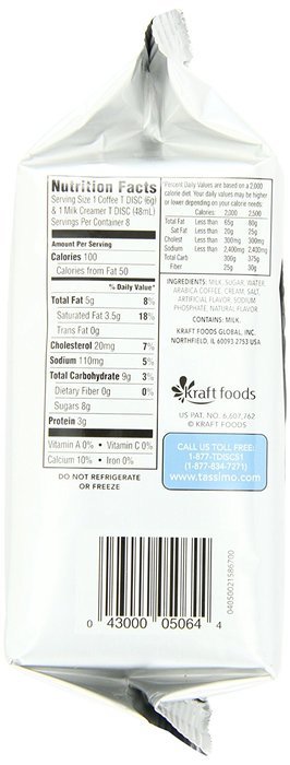 Corner Coffeehouse Sweet Vanilla Latte T DISC, 16-Count (8 Servings) for the TASSIMO Single Cup Brewer N6