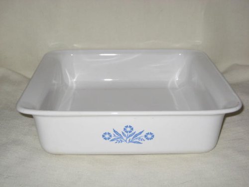 Vintage Corning Ware - Cornflower / Corn Flower - 8 x 8 x 2 Square Baking Dish - P-322