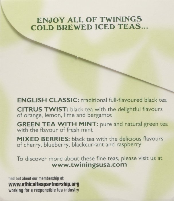 Twinings Cold Brewed Iced Tea Mixed Berries -- 20 Tea Bags N4