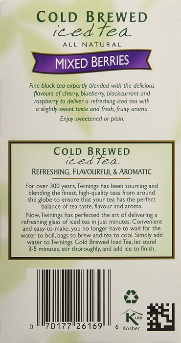 Twinings Cold Brewed Iced Tea Mixed Berries -- 20 Tea Bags N6