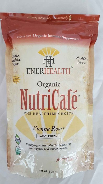 Enerhealth NutriCafe Premium Gourmet Organic Whole Bean Roasted Mushroom Coffee, Choose Ganoderma (Reishi), Cordyceps...